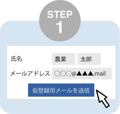 仮登録用メールを発行する
